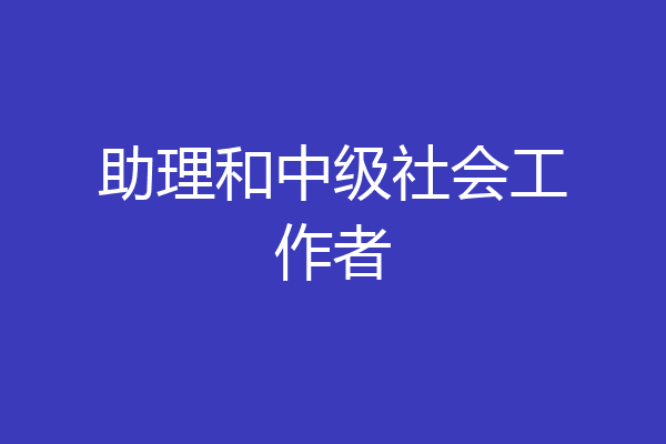 助理和中级社会工作者