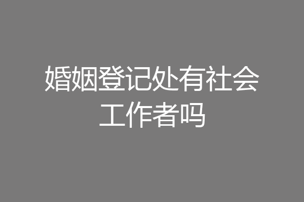 婚姻登记处有社会工作者吗