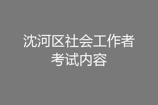 沈河区社会工作者考试内容