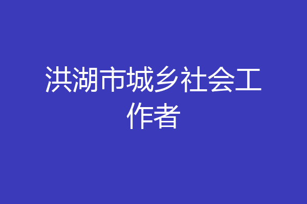 洪湖市城乡社会工作者