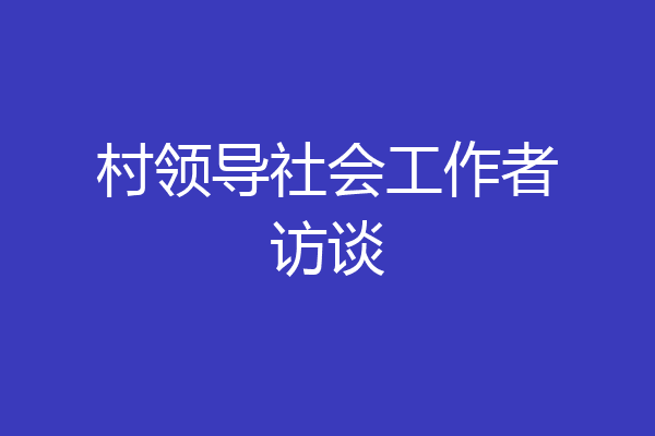 村领导社会工作者访谈