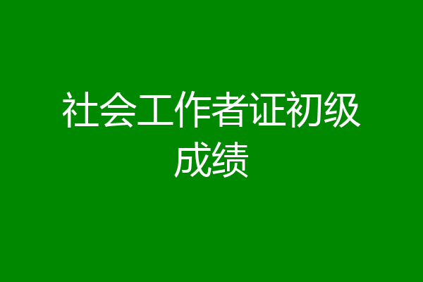 社会工作者证初级成绩