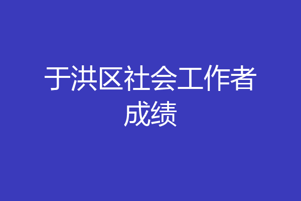 于洪区社会工作者成绩
