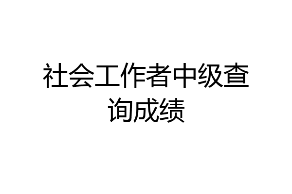 社会工作者中级查询成绩
