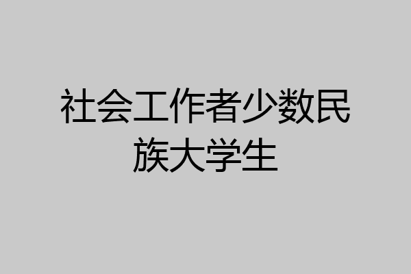 社会工作者少数民族大学生