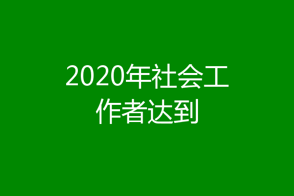 2020年社会工作者达到