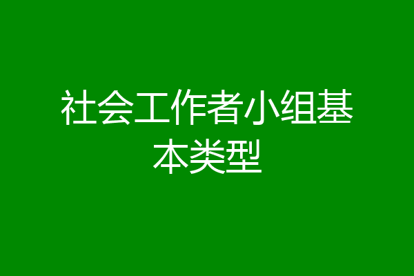 社会工作者小组基本类型