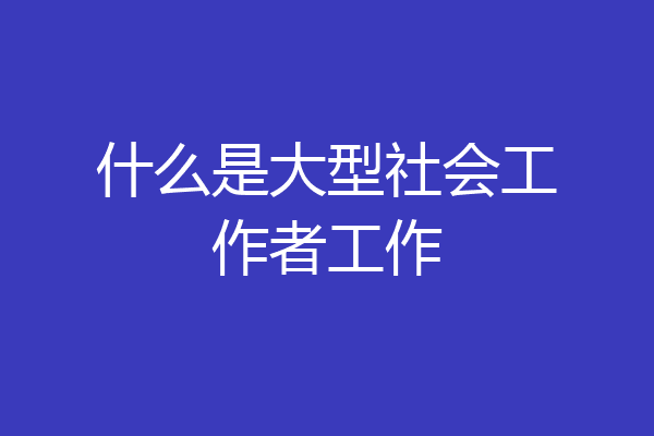 什么是大型社会工作者工作