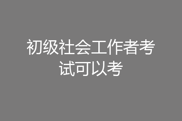 初级社会工作者考试可以考