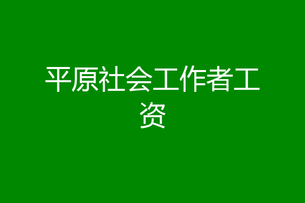 平原社会工作者工资