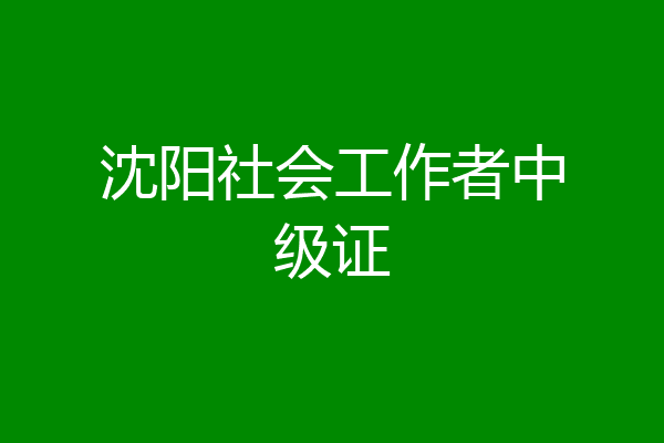 沈阳社会工作者中级证