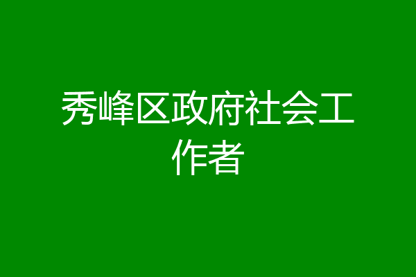 秀峰区政府社会工作者