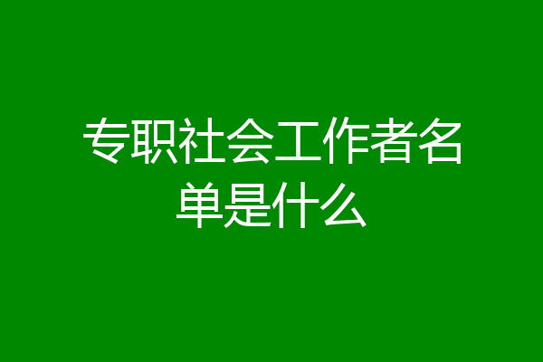 专职社会工作者名单是什么