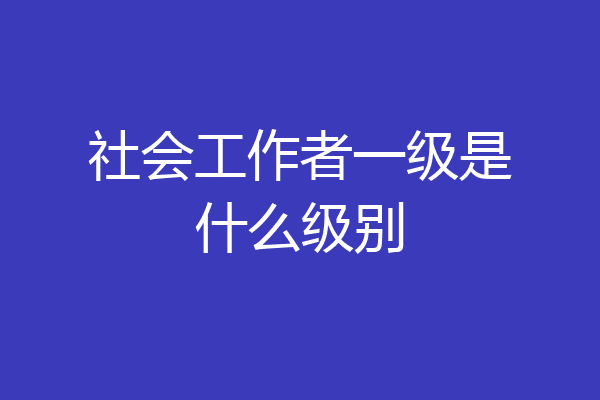 社会工作者一级是什么级别