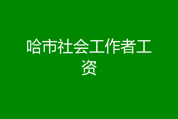 哈市社会工作者工资