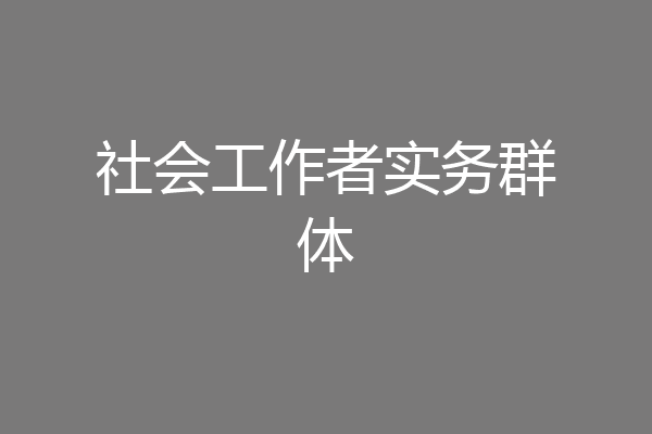 社会工作者实务群体