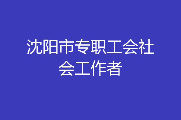 沈阳市专职工会社会工作者