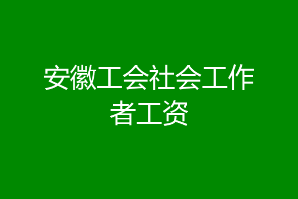 安徽工会社会工作者工资