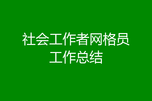 社会工作者网格员工作总结