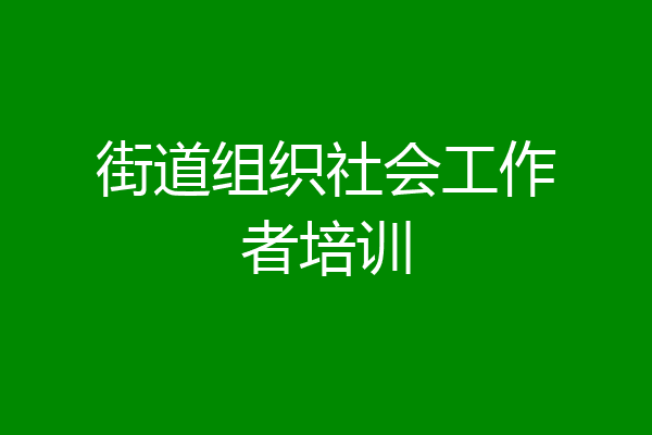 街道组织社会工作者培训