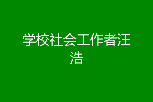 学校社会工作者汪浩