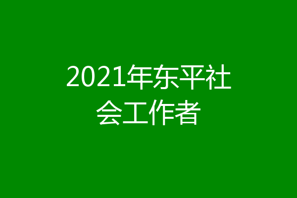2021年东平社会工作者