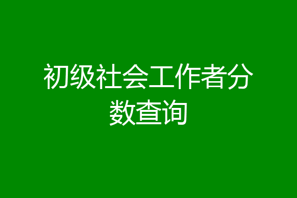 初级社会工作者分数查询