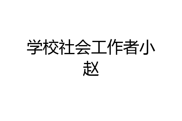 学校社会工作者小赵
