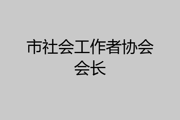 市社会工作者协会会长