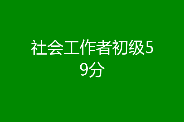 社会工作者初级59分