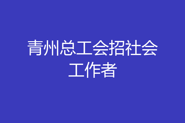 青州总工会招社会工作者
