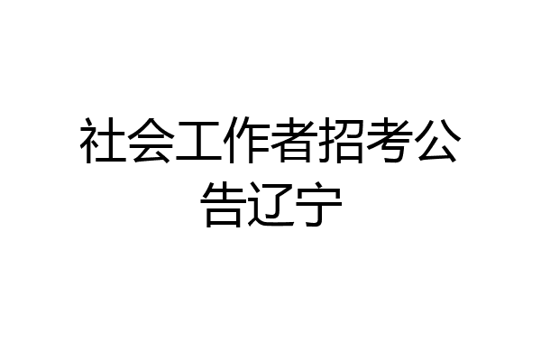 社会工作者招考公告辽宁