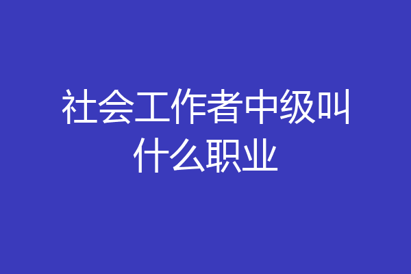 社会工作者中级叫什么职业