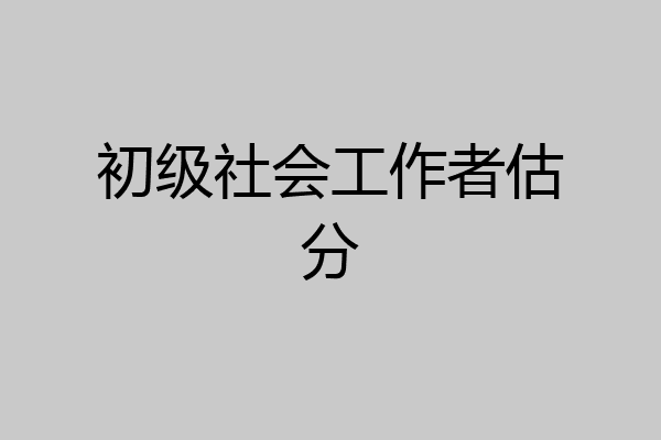 初级社会工作者估分