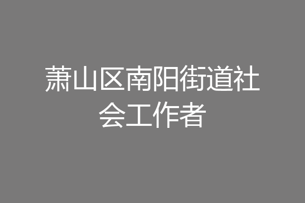 萧山区南阳街道社会工作者