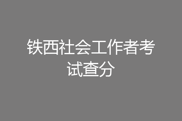 铁西社会工作者考试查分