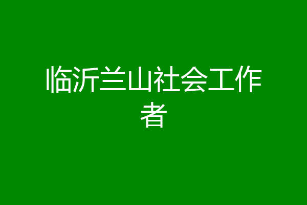 临沂兰山社会工作者