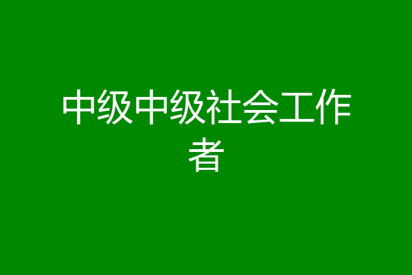 中级中级社会工作者