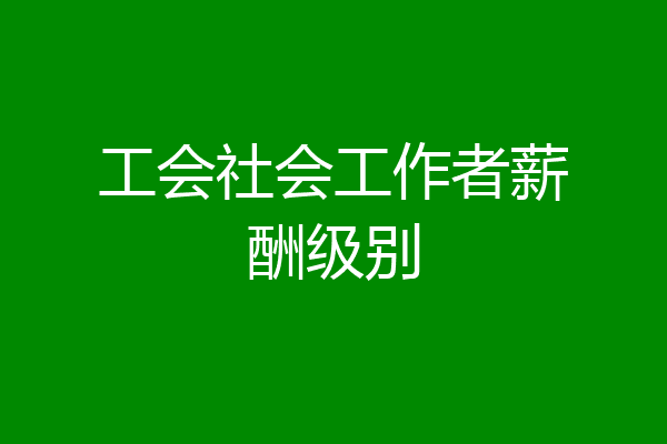 工会社会工作者薪酬级别