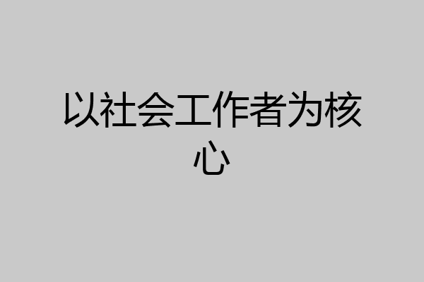 以社会工作者为核心