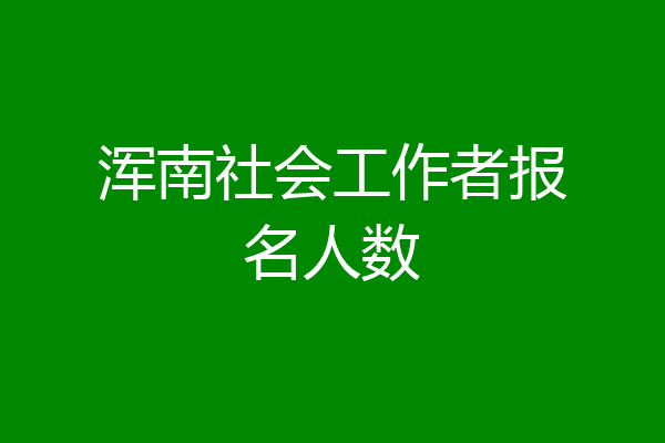 浑南社会工作者报名人数