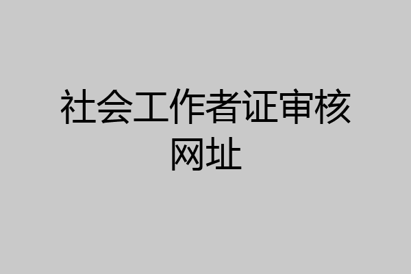 社会工作者证审核网址