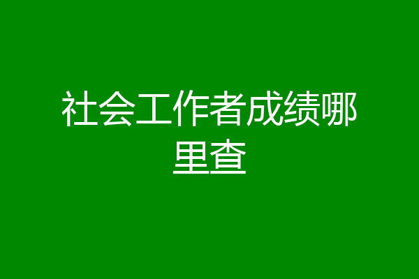 社会工作者成绩哪里查