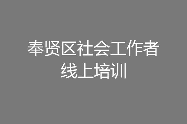 奉贤区社会工作者线上培训