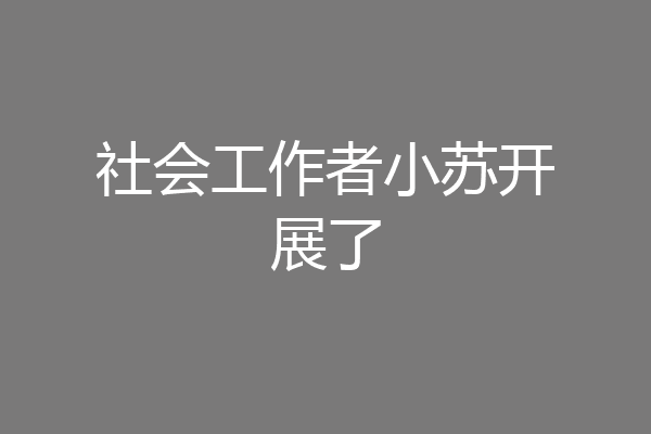 社会工作者小苏开展了
