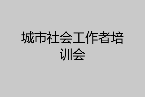城市社会工作者培训会