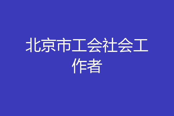 北京市工会社会工作者
