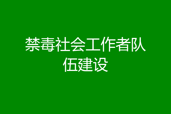 禁毒社会工作者队伍建设