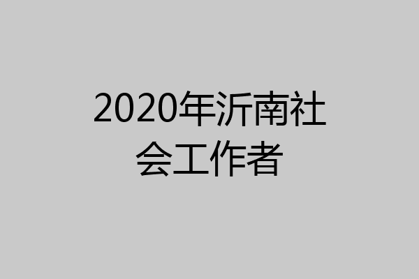2020年沂南社会工作者