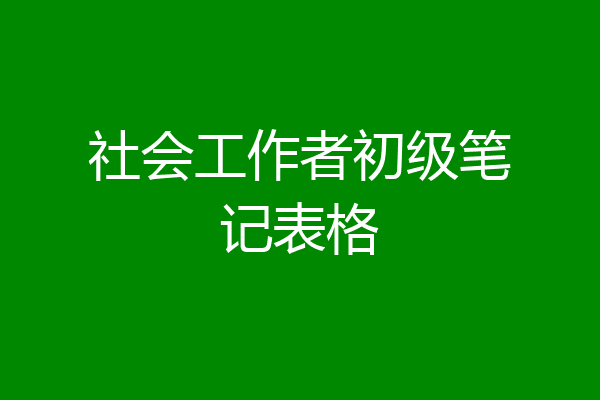 社会工作者初级笔记表格